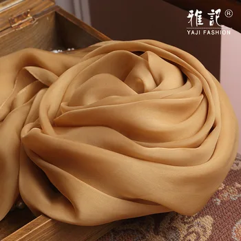 Золотой цвет, чистый шелковый шарф дамы Ханчжоу всех сезонов большой размер 250см женщин мода 100% шелковый шарф