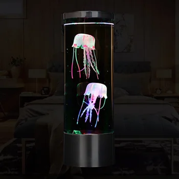 Имитация цилиндрической лампы в виде медузы, аквариумная светодиодная многоцветная подсветка, ночник для праздничного рождественского украшения