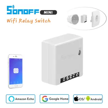 Интеллектуальный переключатель Wi-Fi Sonoff Mini, 2-позиционный переключатель дистанционного управления приложением eWeLink 10A, работа с Alexa Google Home Smart Home