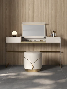Итальянский минималистичный туалетный столик, современный минималистичный откидной столик для спальни, легкий туалетный столик с акриловой подвеской в роскошном стиле, высококачественный туалетный столик