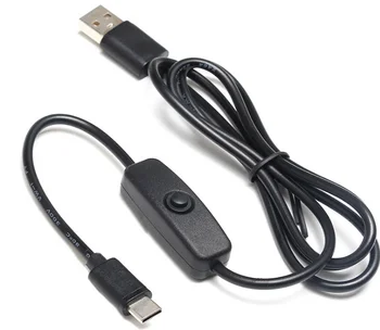 Кабель для зарядки USB Type-c 5V 3A с переключателем включения/ВЫКЛЮЧЕНИЯ для Raspberry Pi 4B