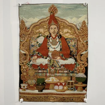 Китай Тибет Вышивка Шелк Фэншуй Статуя Защитника Дхармы Тханка Картины Фрески