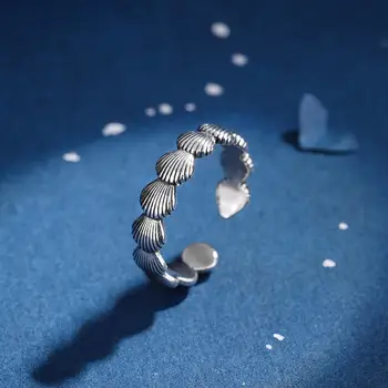 Креативное открытое кольцо в виде морской раковины Винтажное Декоративное Гипоаллергенное Полированное женское кольцо Модные украшения anillos
