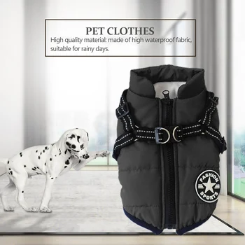 Куртка для двуногих собак, мягкая жилетка для одежды для собак на молнии, удобный моющийся водонепроницаемый Регулируемый ремень для зимнего украшения домашних животных.