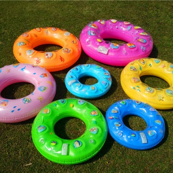 Летние аксессуары для воды в бассейне для детей, Флуоресцентное хрустальное кольцо, Однотонная надувная Двойная подушка безопасности для взрослых