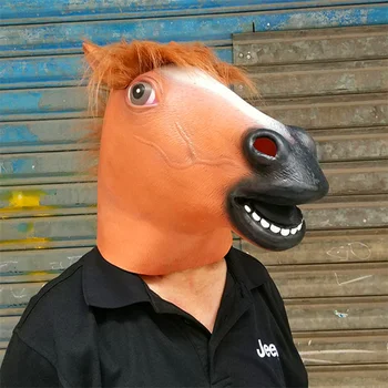 Маска лошади, Латексная маска с лошадиной головой на Хэллоуин, костюм жуткого животного, театральный розыгрыш, сумасшедшая вечеринка, декор на Хэллоуин