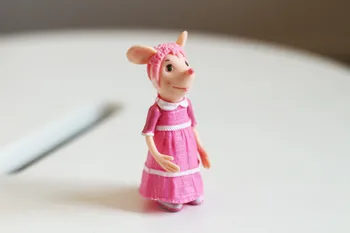 Милая Розовая фигурка девочки-мышки, Игрушечная модель, Подарок детям на День рождения, Украшение мебели для дома