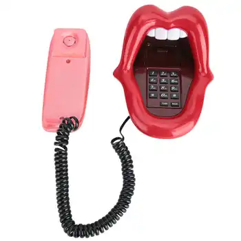 Многофункциональный домашний телефон Красный телефонный стол в форме большого языка с проводным фиксированным стационарным телефоном для домашнего отеля