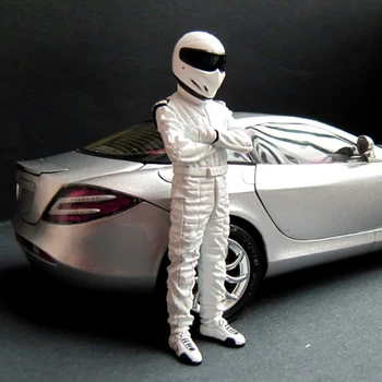 Модель автомобиля из смолы 1/18, модель куклы-гонщика, белая и черная, коллекция для взрослых в двух стилях, аксессуар для статической съемки, игрушка для мальчика