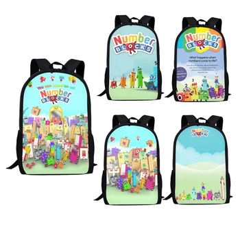 Модная школьная сумка с мультяшными цифрами для детей, школьные сумки, детские рюкзаки для девочек и мальчиков, сумки для книг большой емкости Mochila 2023