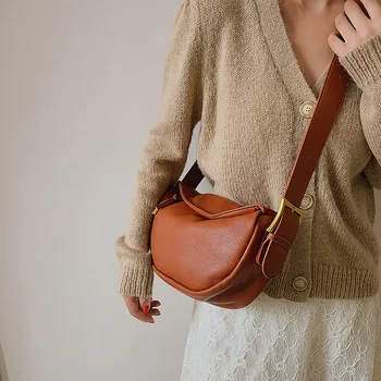 Модные дизайнерские сумки через плечо, женская повседневная винтажная сумка-хобо из натуральной кожи, Большая женская сумка-мессенджер
