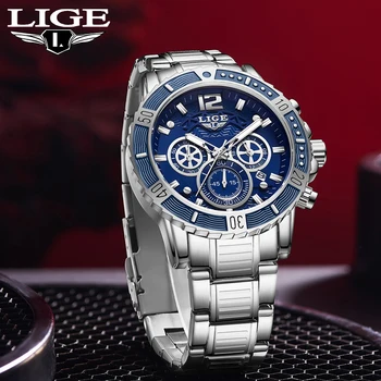 Модные кварцевые мужские часы LIGE, водонепроницаемые часы для мужчин, светящиеся деловые Роскошные часы, наручные часы с вращающимся безелем Reloj Hombre