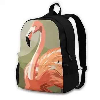 Модный школьный рюкзак для ноутбука Flamingo для путешествий Lucas Flamingo Bird Pink Bird