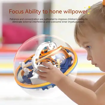 Мяч-лабиринт 3D Интерактивная игра-сфера-лабиринт (22 см, 8,66 дюйма) с 208 препятствиями, Мяч-головоломка-лабиринт, Детские Развивающие Игрушки, Головоломка для мозга