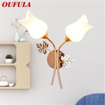 Настенные светильники OUFULA Современные креативные светодиодные бра в форме цветка для дома Спальни