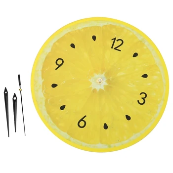 Настенные часы с лимоном и фруктами, Лайм, Современные кухонные часы, Домашний декор, Часы для гостиной, Настенные часы с тропическими фруктами, Часы для рисования