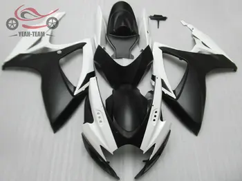 Настроить литьевую форму Китайские обтекатели для Suzuki K6 GSXR600 2006 2007 белый черный мотоцикл комплекты обтекателей GSXR600/750 06 07