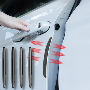Невидимая накладка на бампер для автомобильных дверей 4шт Резиновая наклейка для защиты от столкновений на кромке двери автомобиля Накладной молдинг Протектор Автомобильные аксессуары