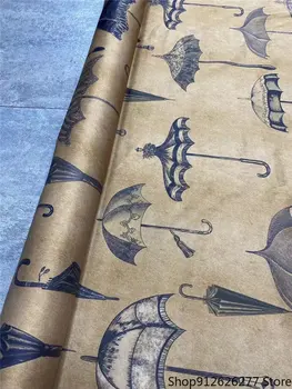 Новая ткань С принтом зонтика в стиле ретро, Эластичный саржевый шелк, Шелковое летнее платье-рубашка высокого качества, ткань 50 см x 140 см