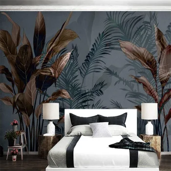 Обои на заказ 3d современный минималистичный абстрактный ретро-фон с ручной росписью тропических лесов papel pintado de pared