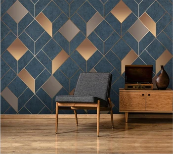 Обои на заказ 3d современный минималистичный скандинавский стиль абстрактная четырехугольная геометрическая фреска фоновая стена для телевизора в гостиной