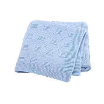 Одеяла для новорожденных, супер мягкие детские одеяла для мальчиков и девочек, коляска для пеленания, постельные принадлежности, вязаные детские клетчатые 90 * 70 см