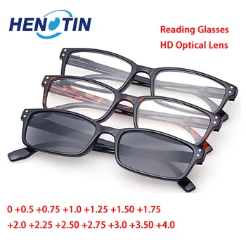 Очки для чтения Henotin, Мужские И Женские Очки в прямоугольной оправе, декоративные очки по рецепту, включая оптические солнцезащитные очки