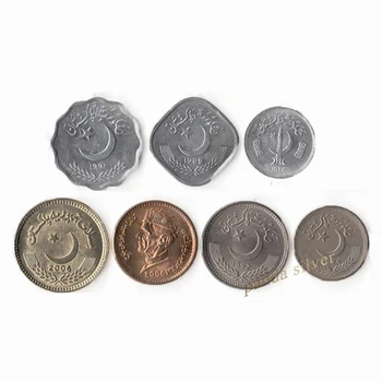 Пакистанский набор монет из 7 предметов, 1976-2006 оригинальные подлинные монеты, коллекционные