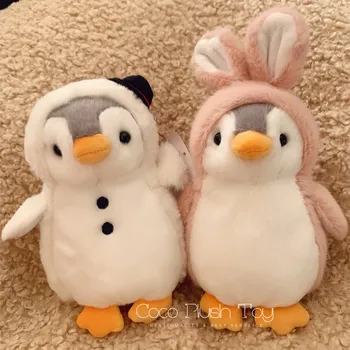 Плюшевые игрушки Kawaii Penguin Мягкий плюшевый пингвин с костюмом единорога/динозавра/кролика для маленьких девочек в подарок на День рождения