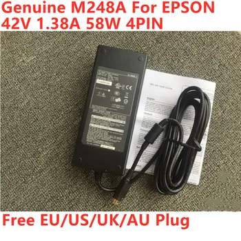 Подлинный 42V 1.38A 58W 4PIN M248A Адаптер Питания Переменного Тока Для EPSON TM-C3520 C3500 C3400 GP-C832 M832 Зарядное Устройство Для Ноутбука