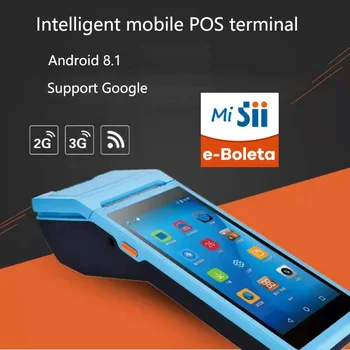Портативное устройство PDA POS 1D 2D Сканер штрихкода с термопринтером чеков Bluetooth Android 8.1 Pos терминал
