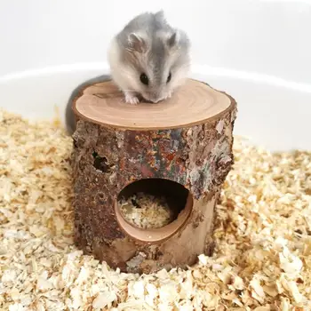 Практичная деревянная трубка-туннель для мыши Портативная игрушка-туннель для мыши Без запаха Деревянная мышь-туннель для ствола дерева