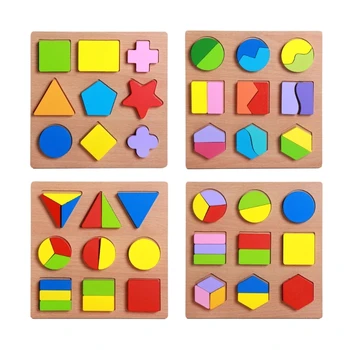 Развивающая игрушка Монтессори для детей, соответствующая форме Геометрическая игрушка-головоломка