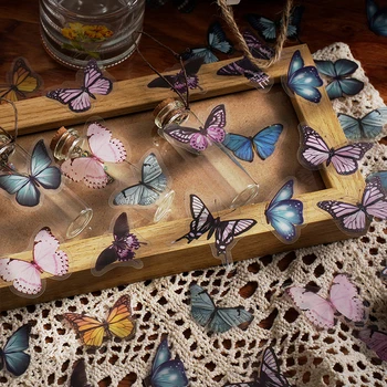 Разнообразные Бабочки и наклейки с красивыми цветами Эстетика украшения Альбом для вырезок Дневник Intime Блокноты Художественные принадлежности