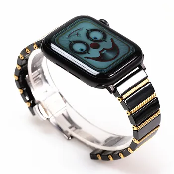 Ремешок Apple Watch из керамики и Стали Для iWatch 8 7 6 5 4 3 2 SE 38 мм 40 мм 44 мм 45 мм 49 мм Сменный Браслет Модный Ремешок