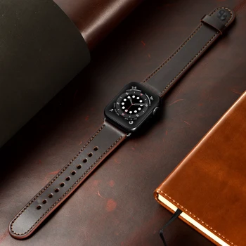 Ремешок для часов VIOTOO из натуральной кожи с масляным воском для Apple Watch Band Серии 8 7 SE 6 5 41 мм 40 мм 38 мм 44 мм 45 мм 49 мм Ремешок Для Iwatch