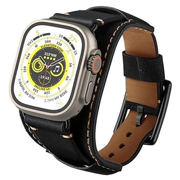 Ремешок из натуральной Кожи Для Apple Watch Band 44мм 40мм 45мм 41мм 38мм 42мм 49мм 45 мм браслет iWatch Ultra series 7 6 5 4 3 se 8