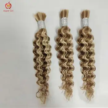 Свободная Глубокая волна и мелирование человеческих волос глубиной от 18 до 30 дюймов для плетения 613 # Светлые Волосы для плетения Remy Оптом Без утка