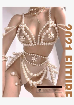 Сексуальный костюм-бикини с жемчугом для женщин, костюм для выступления в ночном клубе, костюм для танцев на шесте, бар Ds Gogo Stage, рейв-наряд, одежда для вечеринок, одежда для танцовщиц