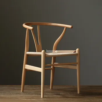 Скандинавский обеденный стул Домашняя мебель для кухни Стул из массива дерева Простые обеденные стулья Кухонная мебель Китайское кресло U