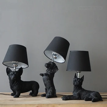 Скандинавское животное Щенок СВЕТОДИОДНЫЕ настольные лампы для гостиной Современная креативная Декоративная лампа для спальни Промышленные Светильники Светильник