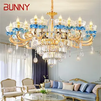 Современная люстра BUNNY Nordic, креативная роскошная хрустальная светодиодная свеча, Подвесной светильник для домашнего декора, гостиная, Вестибюль отеля, Светильники
