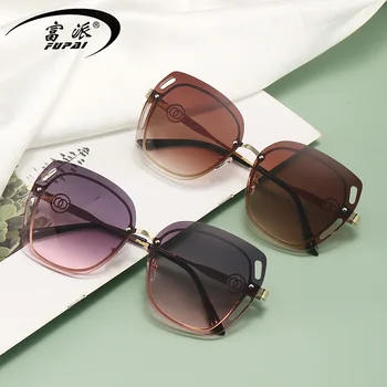 Солнцезащитные очки в ретро-градиенте с большой оправой, женщины, мужчины 2023, высококачественный трендовый продукт, модные квадратные солнцезащитные очки uv4