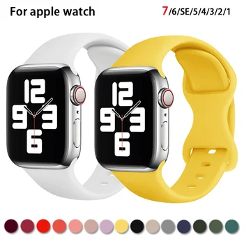 Спортивный Силиконовый Ремешок Для Apple Watch Band Ultra 49мм 45мм 41мм 44мм 42мм 40мм 38мм Correa Браслет iWatch 7/6/SE/5/4/