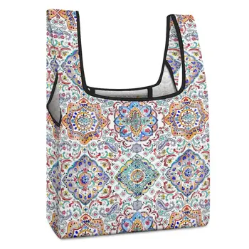 Сумки с индивидуальным принтом, сумка через плечо для покупателей, сумка для покупок в экзотическом этническом стиле, повседневные женские сумки с ручками по индивидуальному заказу