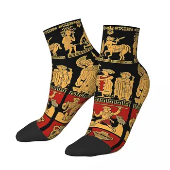 Счастливые мужские носки до щиколотки Мифология Древней Греции Медузы в стиле хип-хоп, бесшовные носки для экипажа, подарочный узор с принтом