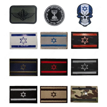 Флаг Израиля ИК Мультикамерные светоотражающие нашивки ВоенноТактическая нашивка Эмблема Боевой Вышитый значок