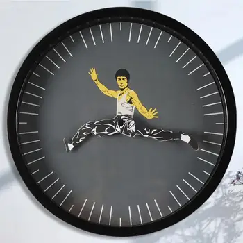 Часы Кунг-фу Китайские Настенные часы Кунг-фу Настенные часы Украшения для дома Инновационные Круглые Часы Новые Настенные часы без звука Настенные часы