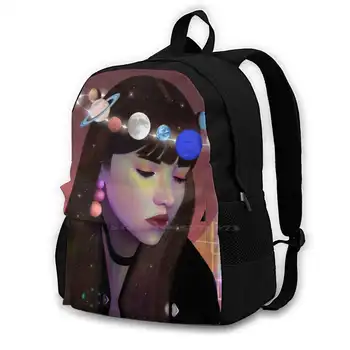 Школьные сумки Crystalized Illusion для девочек-подростков, дорожные сумки для ноутбуков, Портретная Радужная иллюзия, Хрустальные Планеты, Красочное Небо