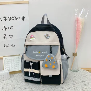 Школьный ранец для девочек начальной школы простой большой емкости прекрасный рюкзак ins Японская средняя школа рюкзак для младших школьников